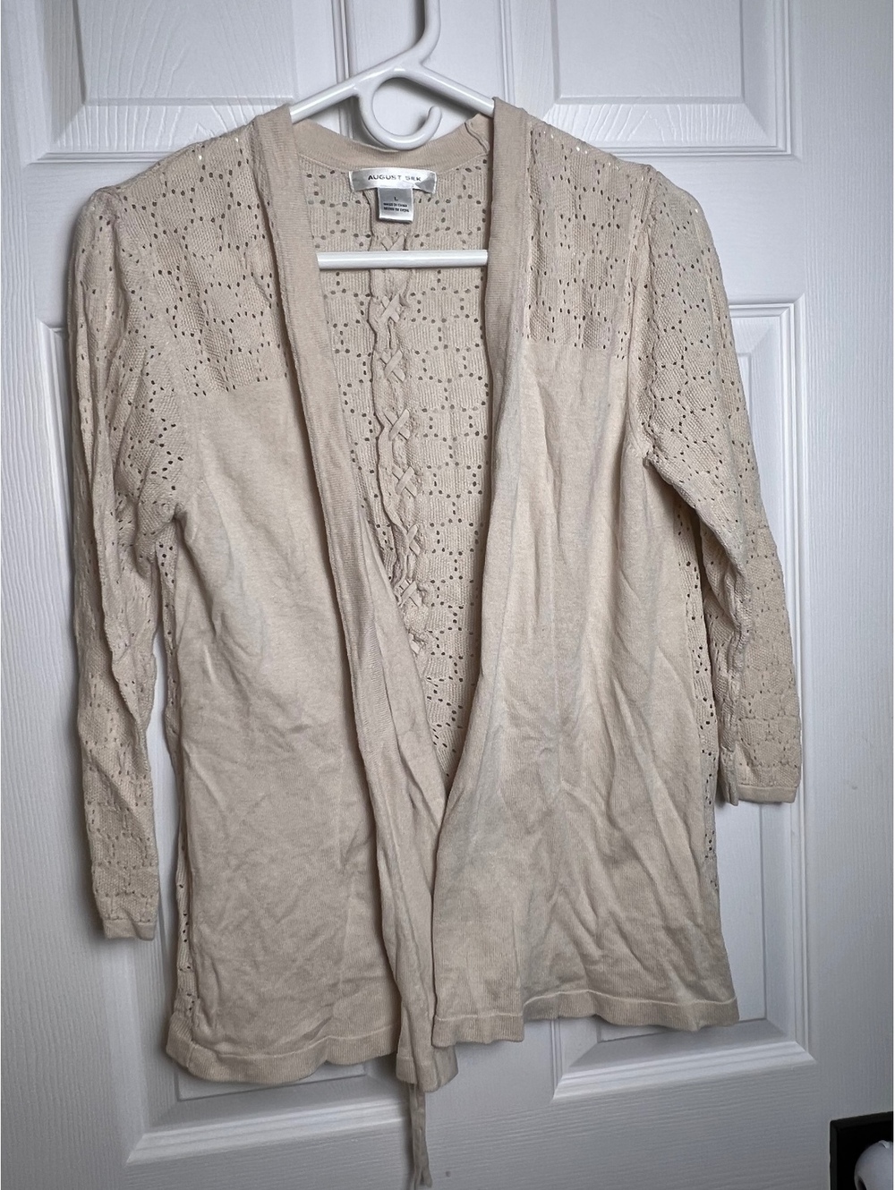 Cream August Silk Cardigan Women's Size L